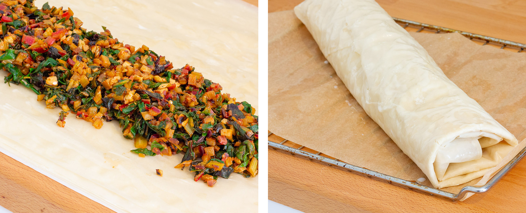 Vegan Chard Strudel Preparation