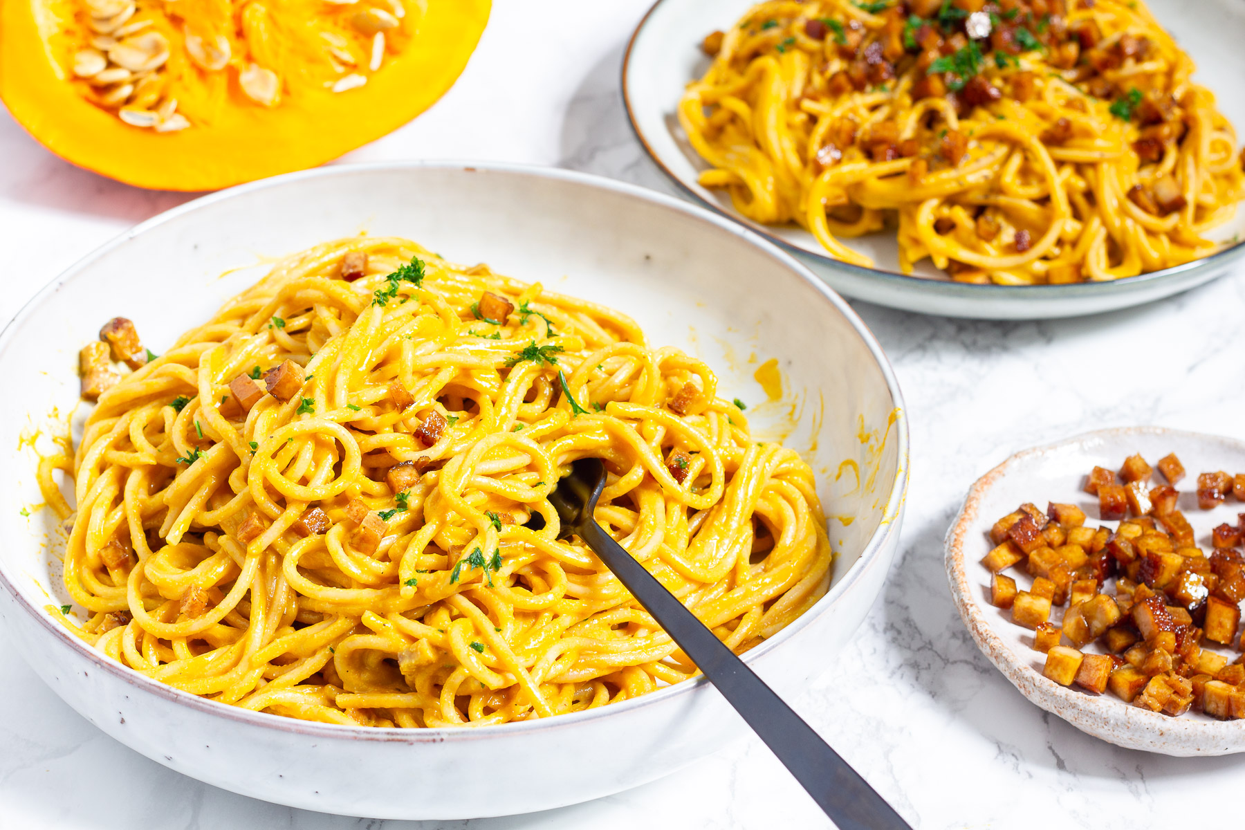 Vegan Pumpkin Carbonara