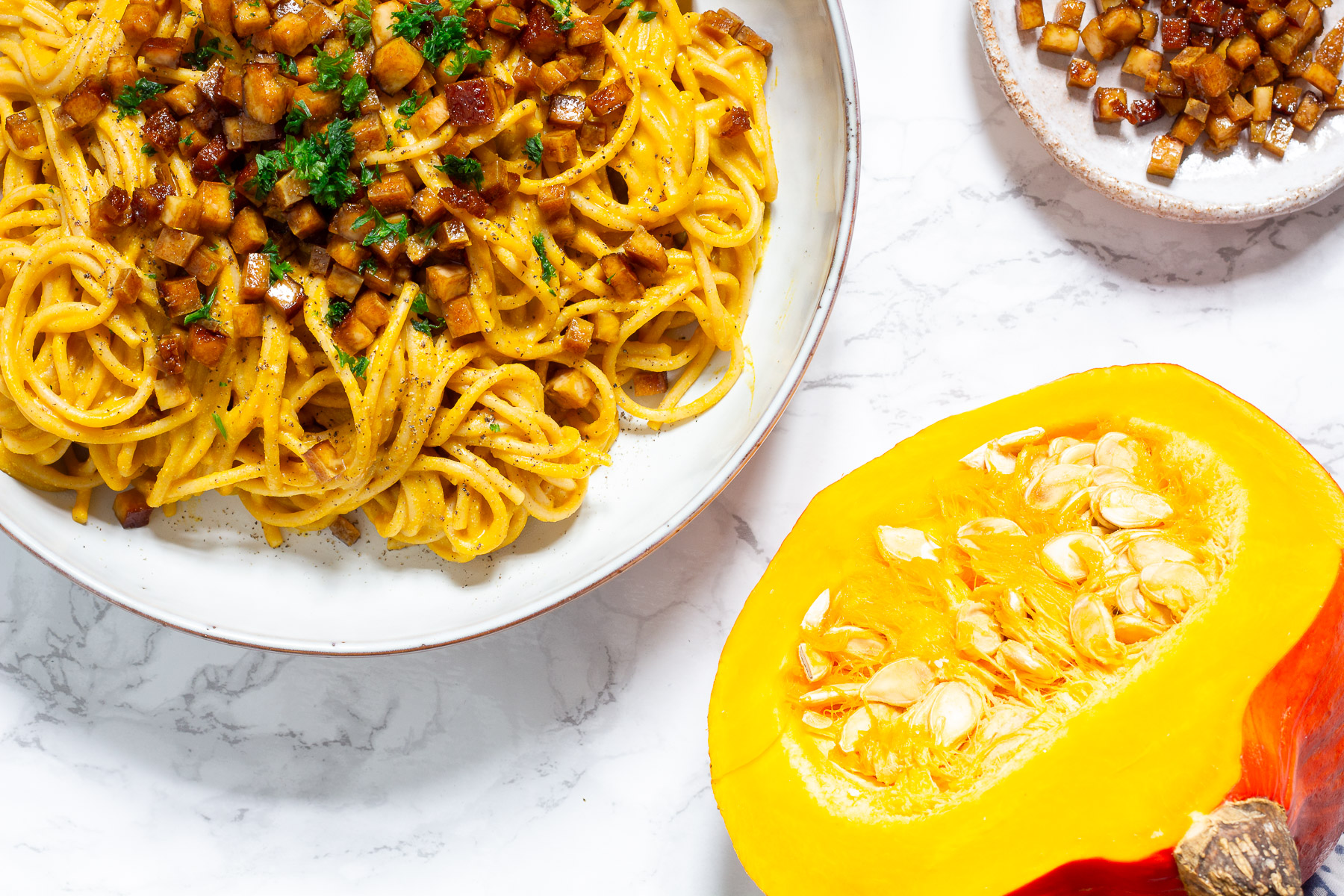 Vegan Pumpkin Carbonara