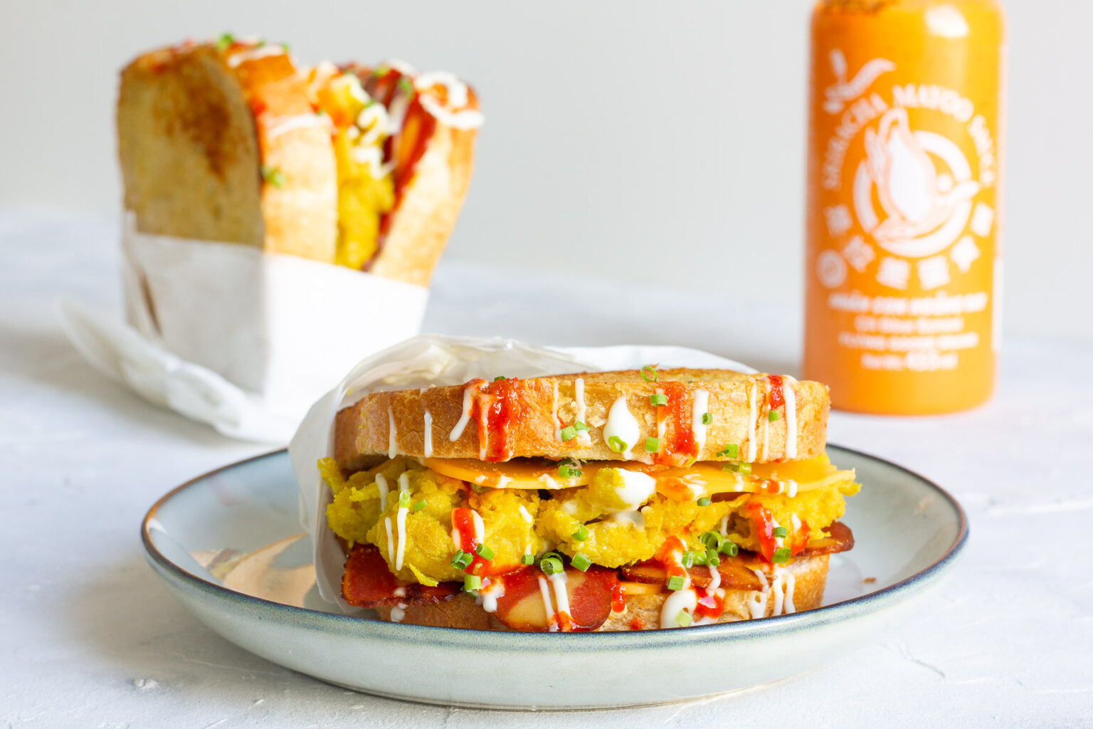 Vegan Egg Drop Sandwich – Korean Breakfast Sandwich