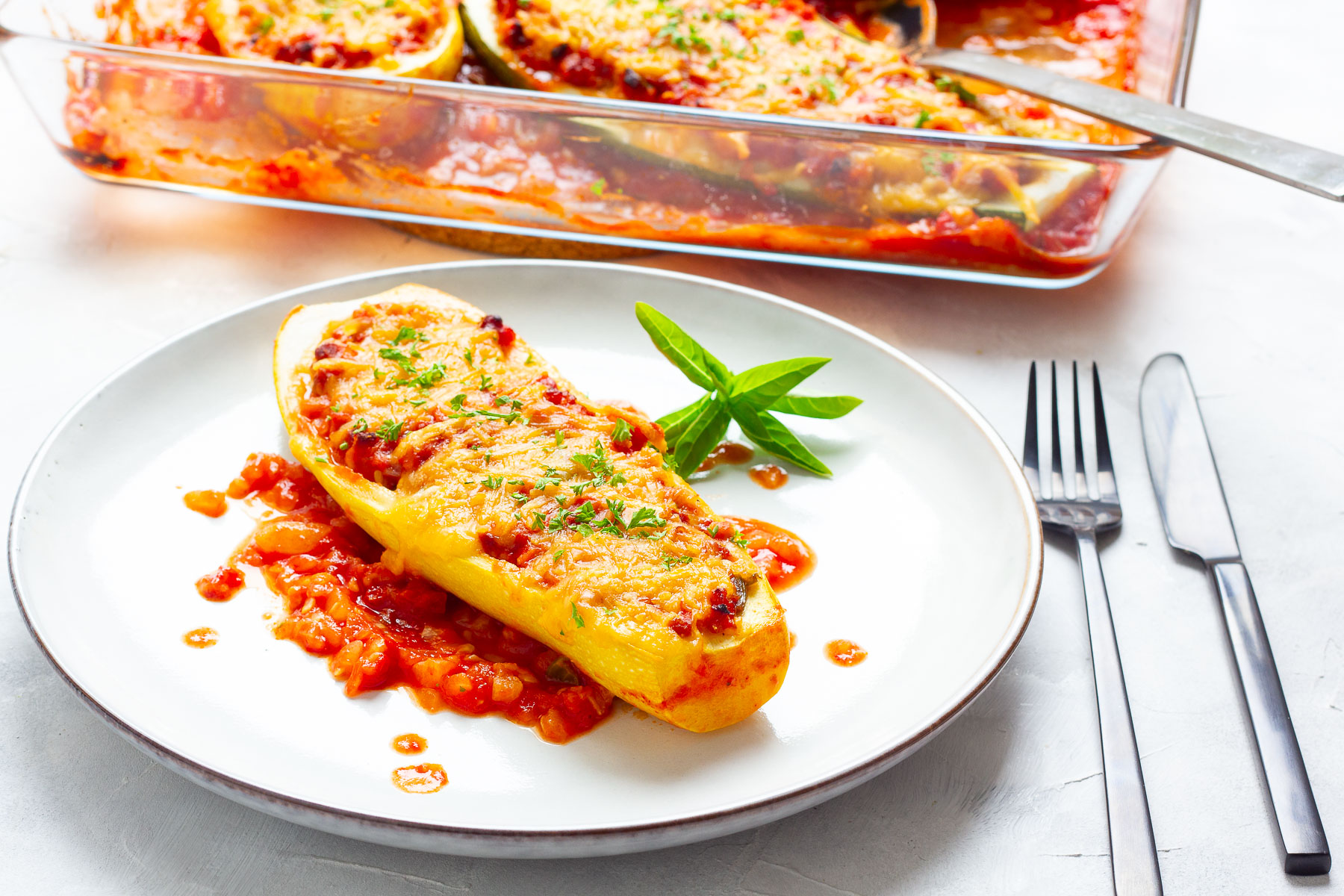 Vegan Stuffed Zucchini Boats