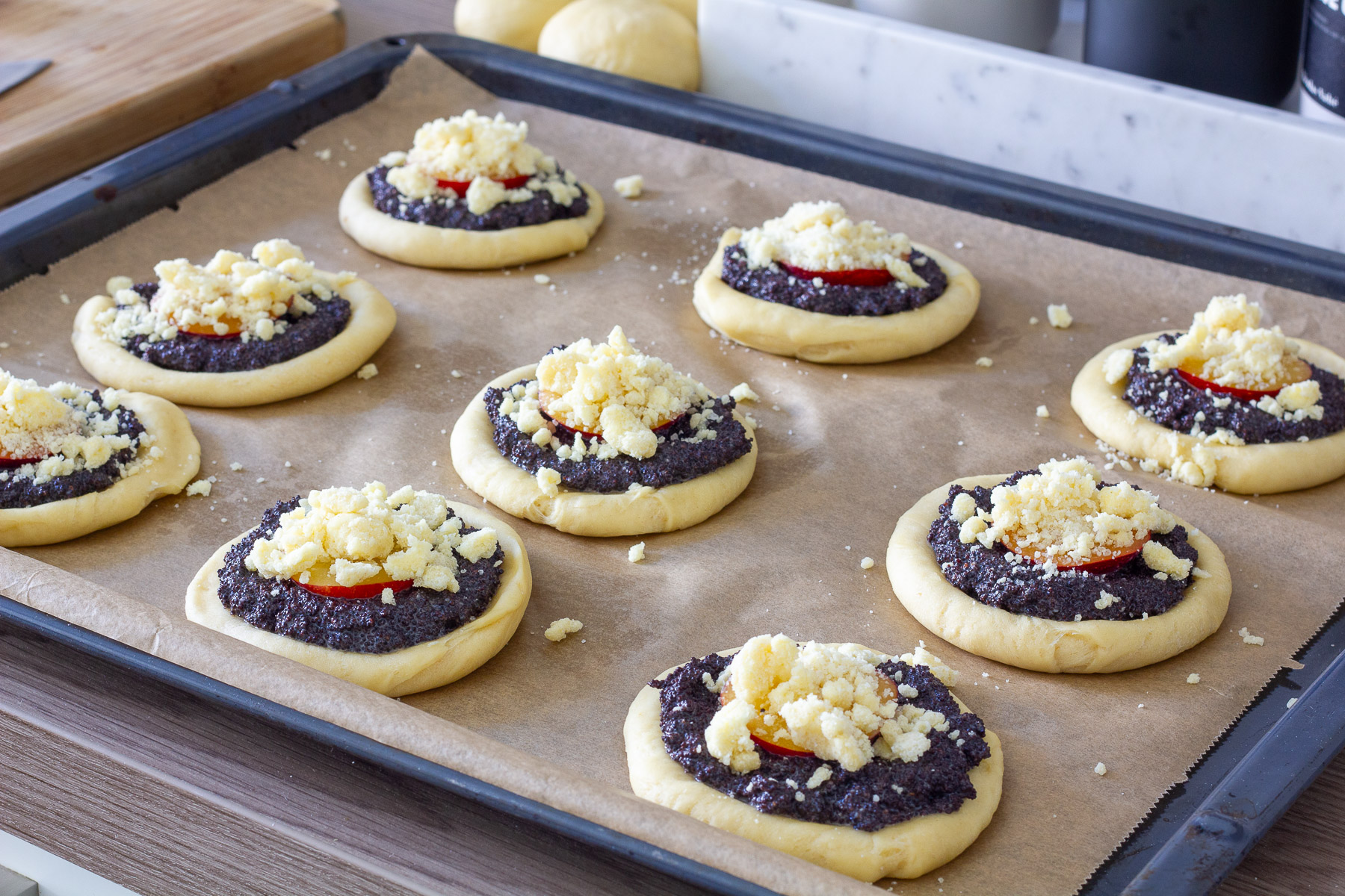 Vegan Kolache with Poppy Seed & Plum