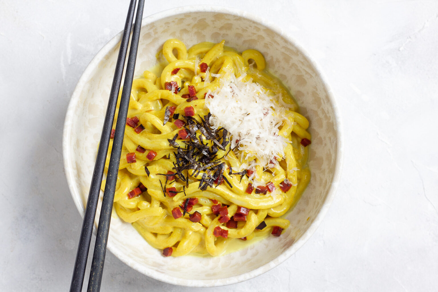 Vegan Udon Carbonara